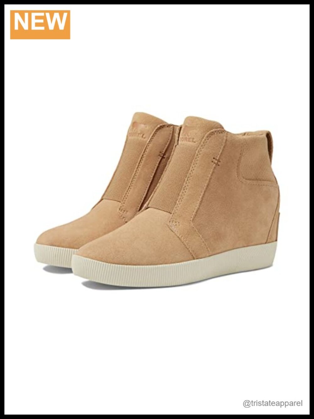 Women's Suede Pull-On Ankle Wedge Boots, Waterproof, EVA Midsole